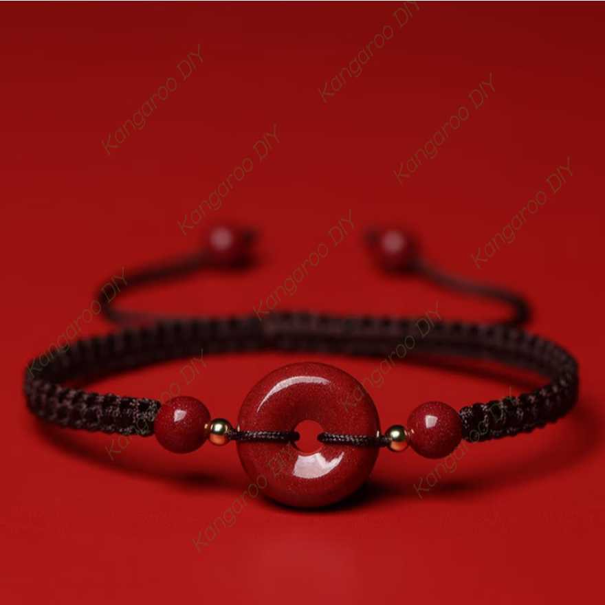 สร้อยข้อมือชาดสร้อยข้อมือป้ายราศีแฮนด์เมดโชคดีเสน่ห์สร้อยข้อมือคู่สตริงสีแดง
