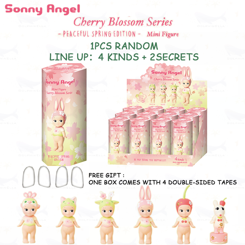 1 ชิ้นสุ่ม Sonny Angel Cherry Blossom Series -PEACEFUL SPRING EDITION- ตกแต่งเดสก์ท็อปน่ารักมี Line up: 4kinds + 2secrets