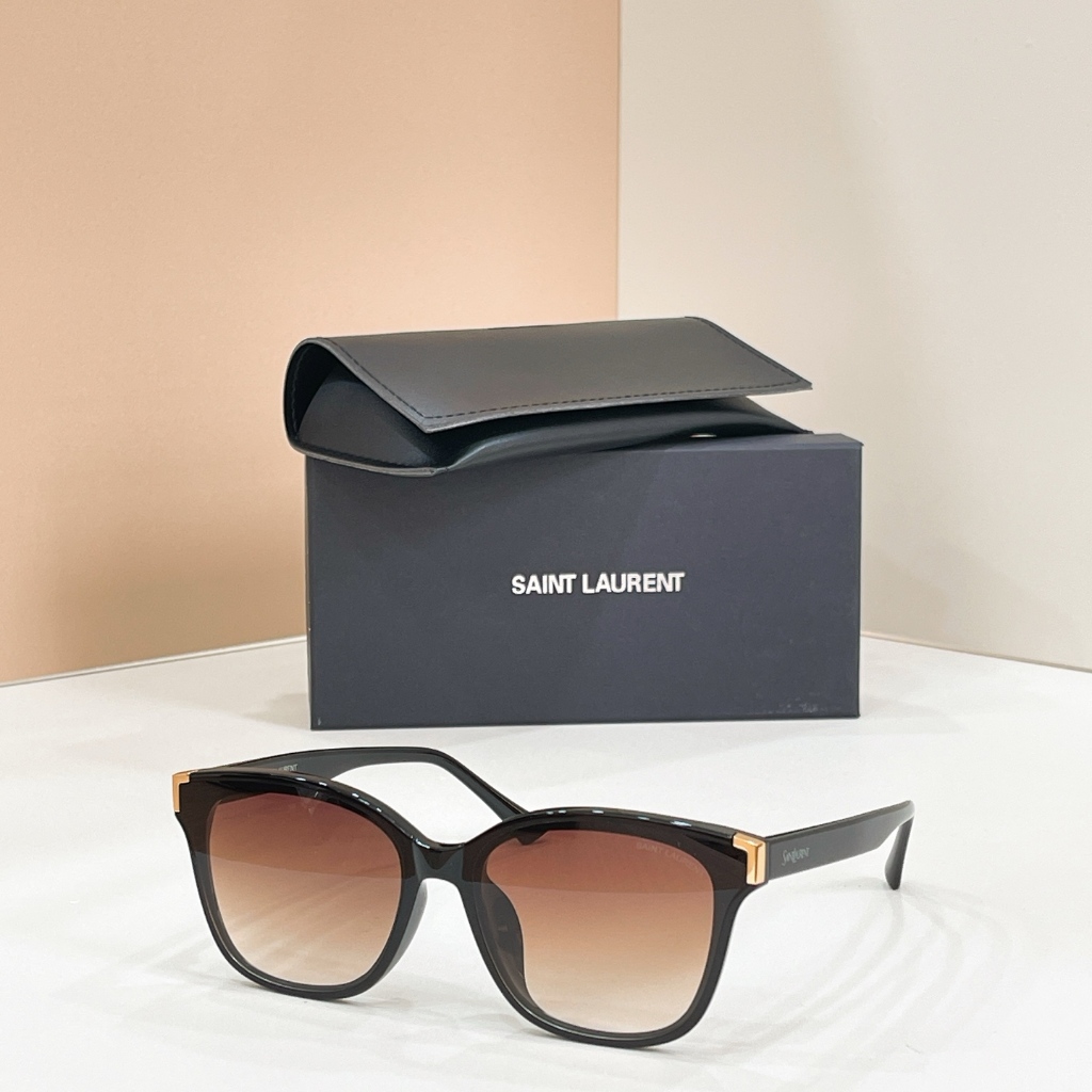Saint Laurent Cat Eye Gloss กรอบแว่นตากันแดด Retro แว่นตากันแดดสไตล์ประณีตขนาด: 62 ปาก 16-152 CP569
