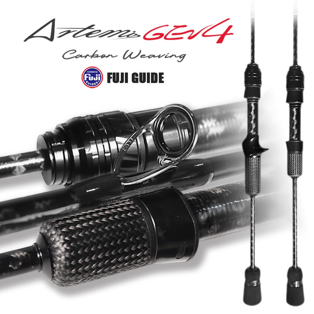 ARTEMIS FUJI Guide UL เบ็ดตกปลาแบบยืดหยุ่นทอผ้า 1-6LB/1-8G คาร์บอนแข็ง เบ็ดตกปลา Ultralight Casting Spinning Rod Baitcasting Rod Sea & Freshwater