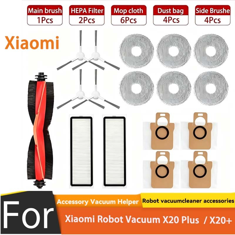 สําหรับ Xiaomi Robot Vacuum X20 Plus / X20+ อุปกรณ์เสริมชิ้นส่วน (17 ชิ้น)