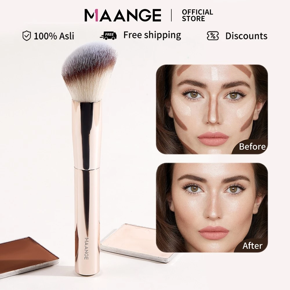 MAANGE แปรงแต่งหน้าทรงท่อ ปลายเฉียง - ขนแปรงนุ่ม คุณภาพสูง เหมาะสำหรับมือใหม่ 52314