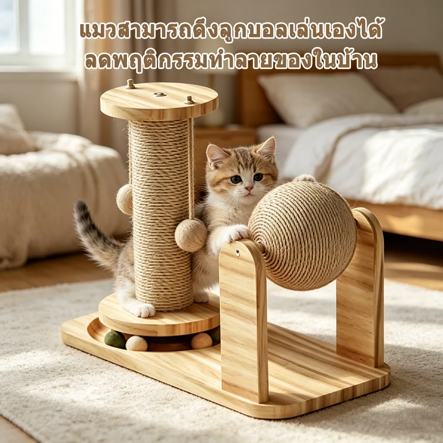 ที่ลับเล็บแมว 5in1 ขนาดใหญ่ วัสดุขนและเส้นแปรง thumbnail 8