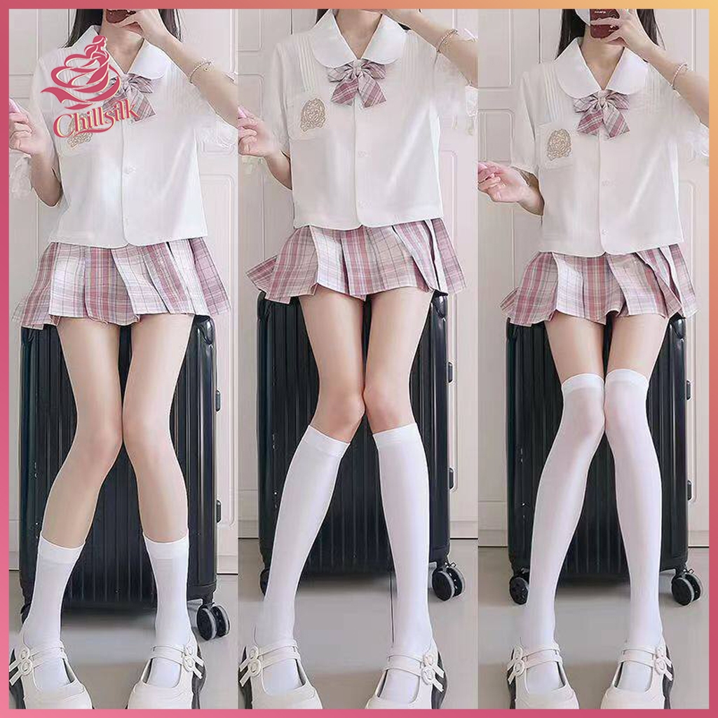 🌼พร้อมส่งในไทย🌼ถุงเท้ายาวถึงเข่า JK สไตล์ญี่ปุ่นลูกไม้ สไตล์โลลิต้า บางพิเศษ นุ่มสบาย