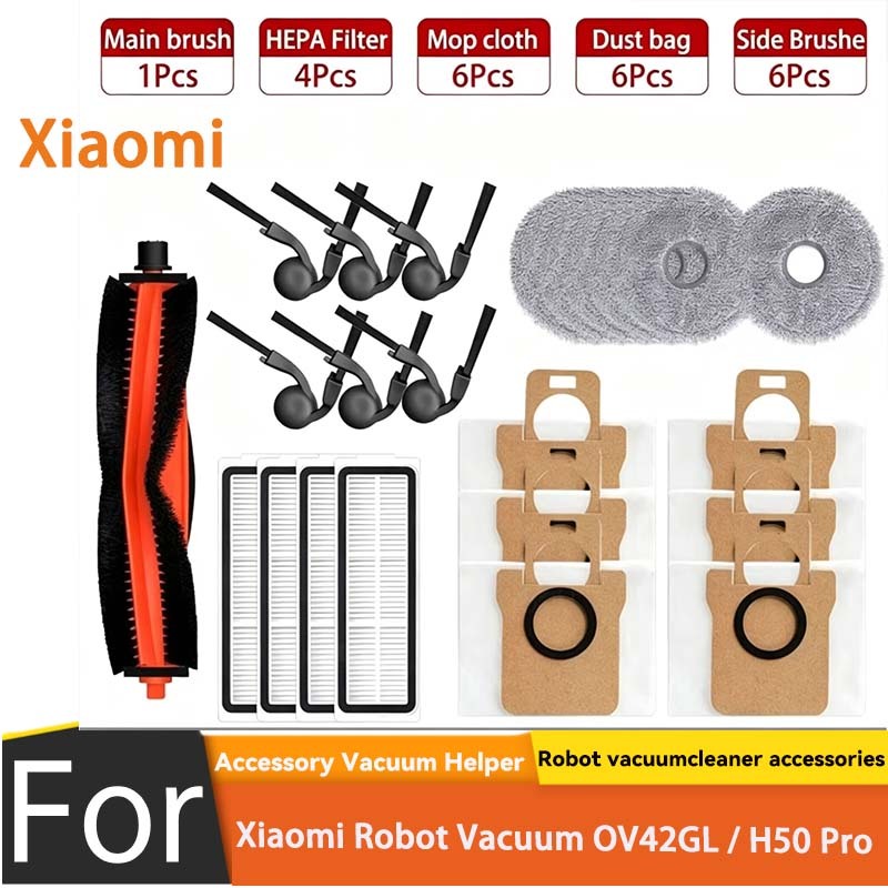 สําหรับเครื่องดูดฝุ่นหุ่นยนต์ Xiaomi OV42GL / H50 Pro อะไหล่ (23 ชิ้น)