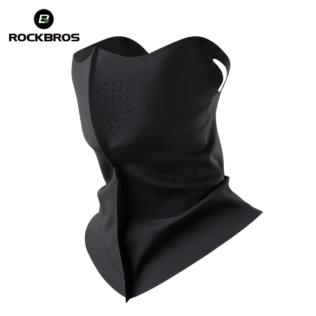 ROCKBROS หน้ากากผ้าเย็นไหมน้ำแข็ง กันแดด UV แห้งเร็ว ระบายอากาศ เหมาะสำหรับปั่นจักรยานและกิจกรรมกลางแจ้ง