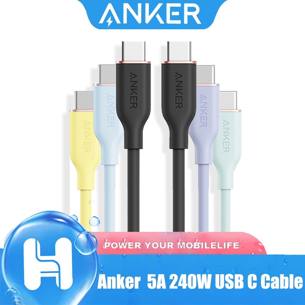 Anker Powerline III Flow 5A 240W สาย USB C ถึง USB C 240W สายชาร์จ Type C