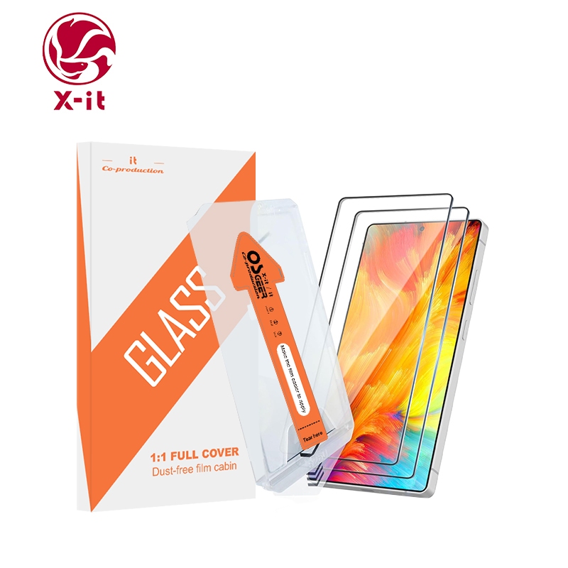 X-IT 2 แพ็คสําหรับ Samsung Galaxy S26 S25 S24 Ultra ป้องกันหน้าจอพร้อมตัวป้องกันเลนส์กล้อง,กระจกนิรภัย 9H,กําจัดฝุ่นอัตโนมัติ,เครื่องมือจัดตําแหน่งอย่างรวดเร็ว