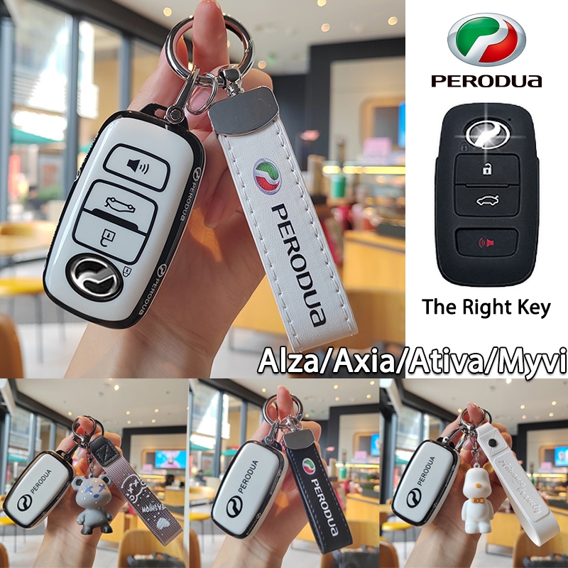 ฝาครอบกุญแจรถสําหรับ Perodua Ativa/Alza/Axia/Myvi เคสกุญแจรีโมท Perodua Axia 2023 ฝาครอบกุญแจ Myvi ป