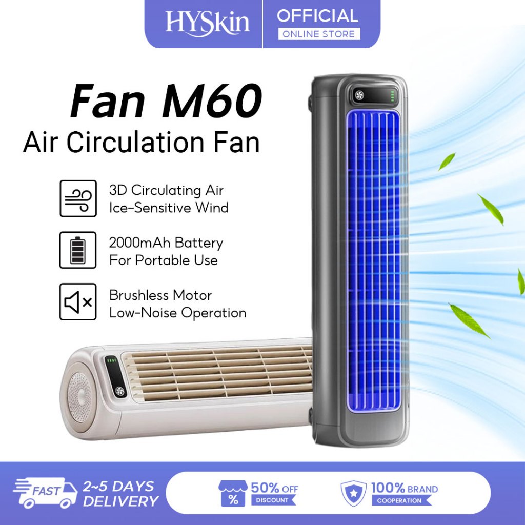3Life M60 พัดลมเครื่องปรับอากาศในครัว 3D การไหลเวียนของอากาศ 3 ความเร็วที่ปรับได้การดําเนินงานเสียงรบกวนต่ํา