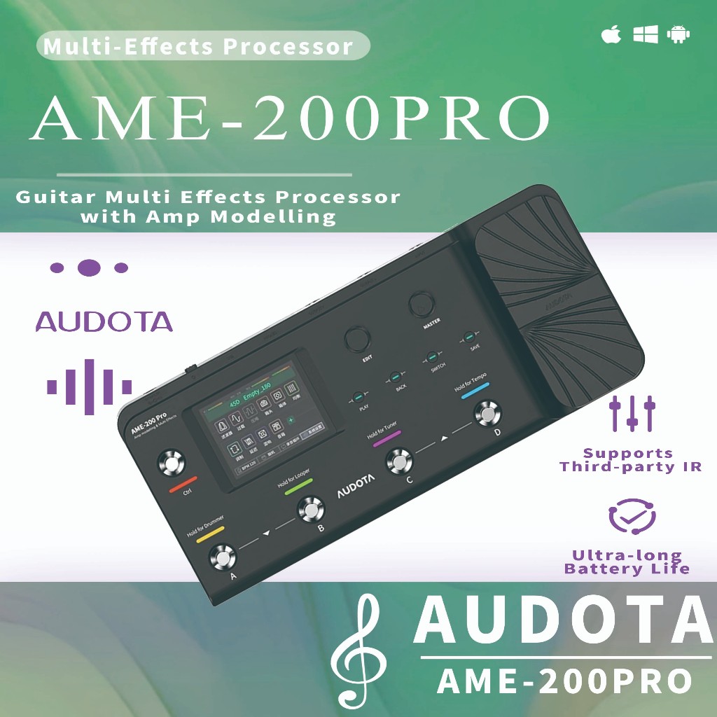 Audota AME-200 Pro Amp Modelling & Multi Effects AME-200 Pro เอฟเฟกต์กีตาร์