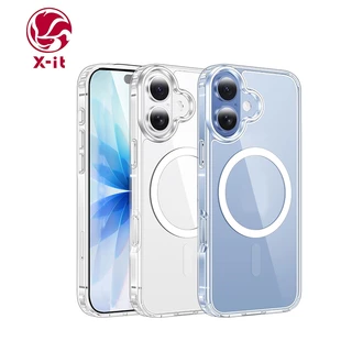 X-IT เคสแม่เหล็กสําหรับ iPhone 11 12 13 14 15 16 16e 17 air 18 Pro Max, กันกระแทกโทรศัพท์ฝาครอบกันชน, Anti-Scratch Clear Back (ใส)