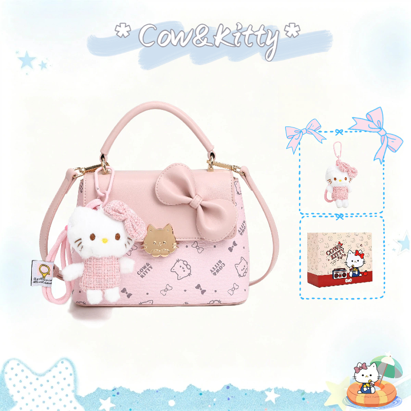 Cow&Kitty กระเป๋าตังค์ ผู้หญิง กระเป๋าถือและสะพายข้างสีชมพู สไตล์เกาหลีสำหรับผู้หญิง