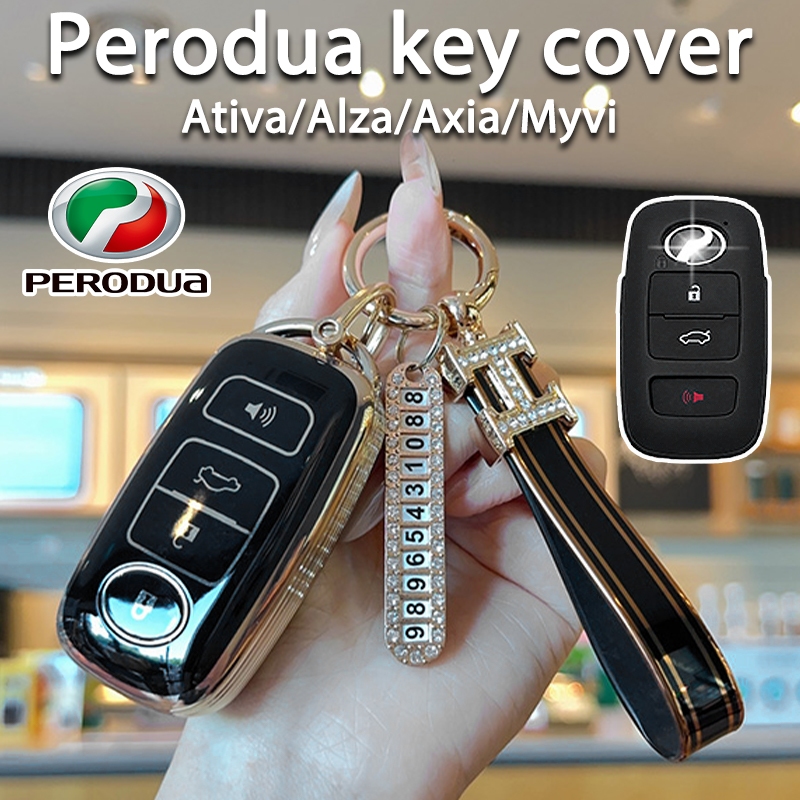 Perodua Ativa/Alza/Axia/Myvi ปลอกกุญแจรถ Myvi เคสกุญแจรีโมท Axia 2023 ฝาครอบกุญแจอัจฉริยะ Alza เปลือ