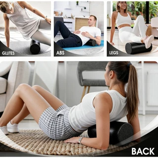 （COD）ลูกกลิ้งโฟมโยคะ EPP Foam Roller สีดำ 45/60 ซม. นวดคลายจุด คลายเส้น ออกกำลังกาย Yoga Roller Pilates Exercise Tool