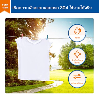 ลวดตากผ้า [หนาพิเศษ] ยาว 3/5/10/15 เมตร ราวตากผ้าสแตนเลสเคลือบพลาสติก แข็งแรงทนทาน รับหนักได้ ไร้สนิม
