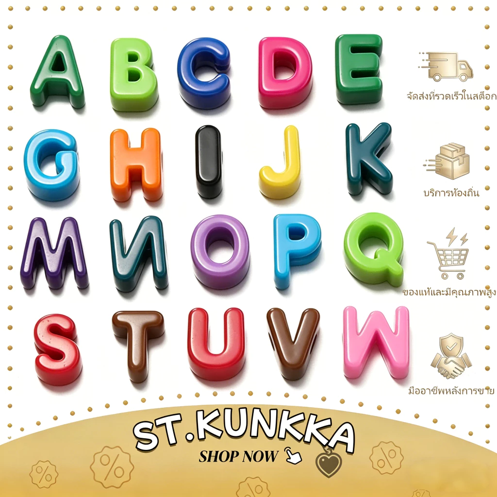 St. kunkka 10 ชิ้น 21mm ลูกปัดตัวอักษร ผสมสีตัวอักษรอะคริลิคภาษาอังกฤษ A-Z จี้ลูกปัดขนาดใหญ่สําหรับ DIY สร้อยข้อมือลูกปัดสร้อยคอ