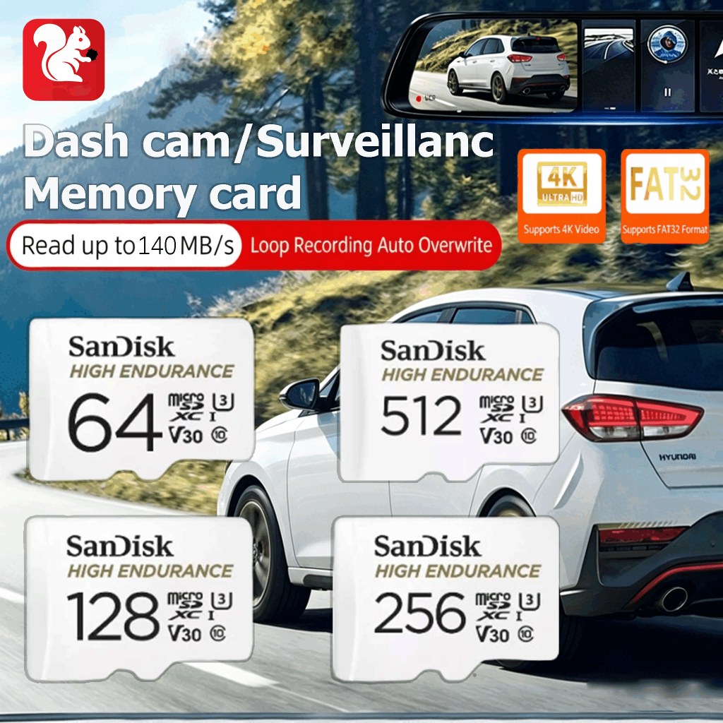 SanDisk High Endurance 64GB 128GB 256GB 512GB microSD Card (SDSQQNR)เมมโมรี่ กล้องติ