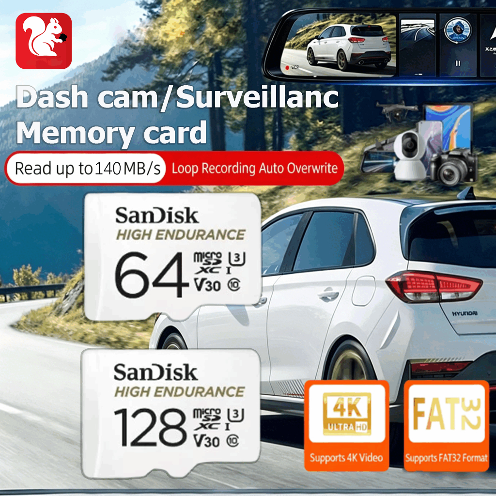 SANDISK 64GB Micro SD Card High Endurance SDSQQNR-064G-GN6IA (100MB/s,) - A0131400