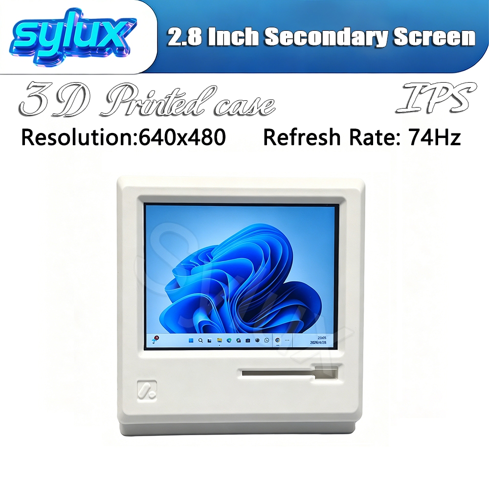 2.8 นิ้ว PC หน้าจอรองแบบพกพามินิจอแสดงผล AIDA64 CPU GPU Sensor Monitor Self-Designed 3D พิมพ์สําหรับแล็ปท็อปพีซี