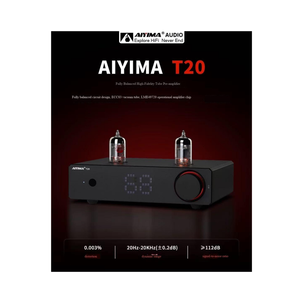 AIYIMA T20 Fully Balanced Hi-Fi ECC83 หลอด Pre-amplifier
