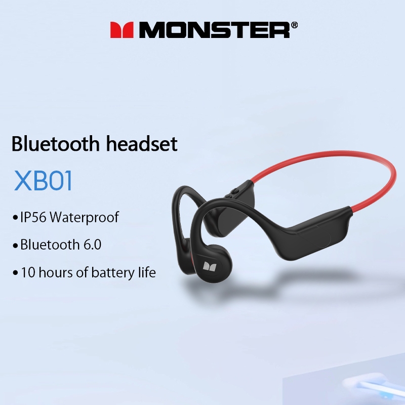 Monster XB01 Bone Conduction หูฟังบลูทูธ หูฟังไร้สาย Open-Ear Comfort IP56 หูฟังกีฬาวิ่งกันน้ํา