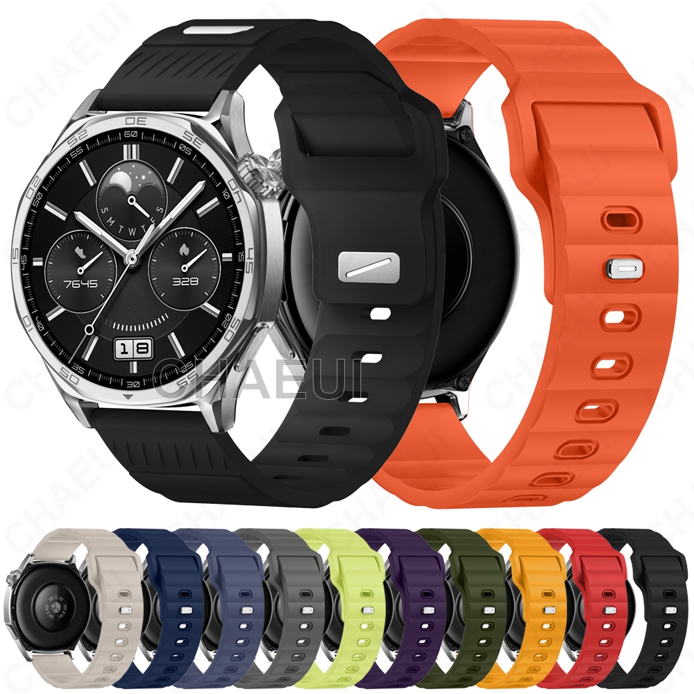 สร้อยข้อมือซิลิโคนสายรัดห่วงอุปกรณ์เสริมสําหรับ Huawei Watch GT6 Pro GT5 GT4 46mm / GT Runner 2