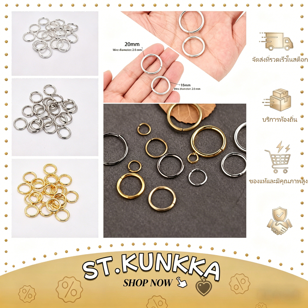 200 ชิ้น 3-6mm แหวนสิ่งที่แนบมาแหวน เบ็ด และห่วงห่วงเดียวสร้อยคอสร้อยข้อมือ ห่วงกลม
