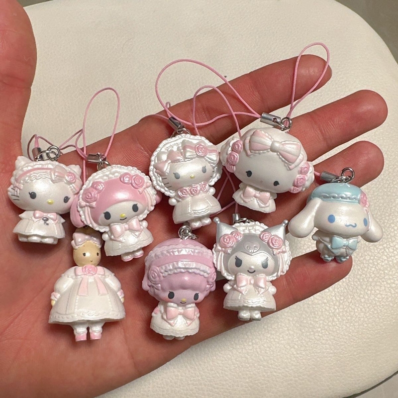 1ชิ้น3.5เซนติเมตร น่ารัก มายเมโลดี้โทรศัพท์มือถือเชือกจี้พวงกุญแจ สวัสดี คิตตี้ กระเป๋าเป้สะพายหลังพวงกุญแจ ซินนามอนโรล ตุ๊กตาน่ารักคุโรมิ อะนิเมะการ์ตูนเพื่อนของขวัญวัน