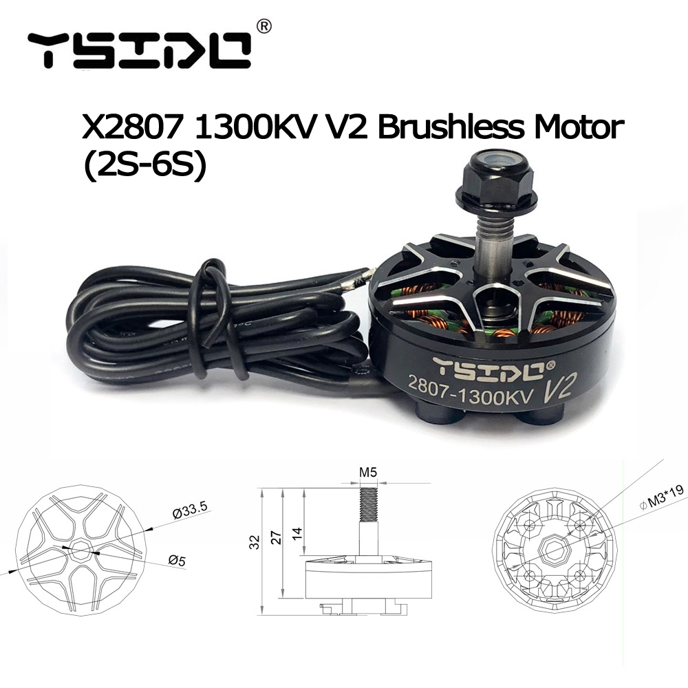 4 ชิ้น YSIDO 2807 V2 1300KV มอเตอร์ไร้แปรงสําหรับ FPV Freestyle 6 นิ้ว 7 นิ้วยาว LR7 โดรน DIY อะไหล่ Multicopter อะไหล่