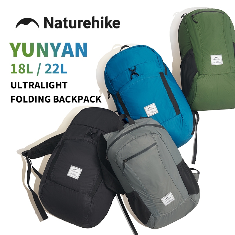 Naturehike Yunyan กระเป๋าเป้สะพายหลัง 18L 22L Ultralight กระเป๋าเป้สะพายหลังพับเดินป่ากระเป๋าเป้สะพายหลังกันน้ํากลางแจ้ง Unisex กีฬากระเป๋าสะพายโรงเรียน