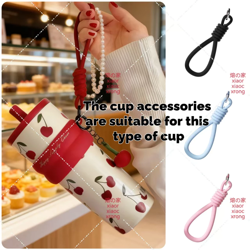 Water Bottle Accessories PP Cup Lid Replacement Cup Cover PP Straw Thermos Cup Accessories cold storge glass lid Hand Strap