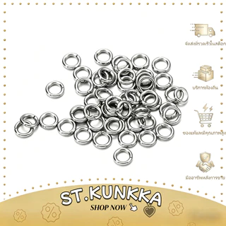 St.kunkka 200 ชิ้น / ล็อต 4 5 6 8 10 มม ห่วงแหวนสเตนเลส สำหรับทำเครื่องประดับ18Kแหวน