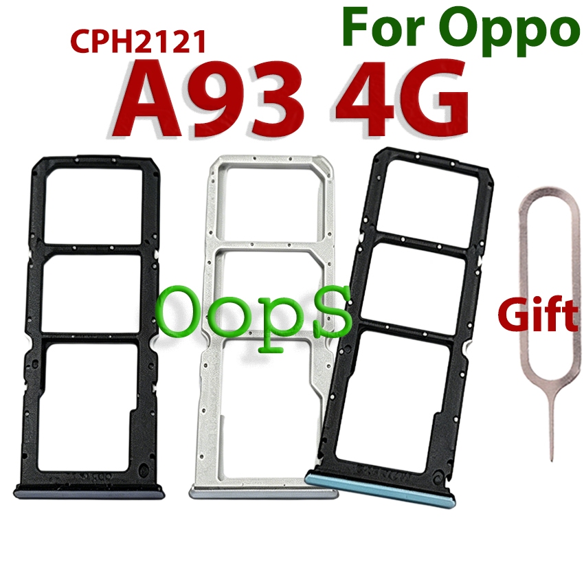 ถาดซิมสําหรับOppo A93 4G Cph2121 ซิมการ์ดถาดสล็อตผู้ถือSD Slotอะแดปเตอร์โทรศัพท์อะไหล่