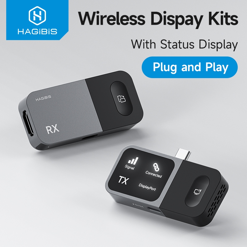 Hagibis Wireless HDMI Transmitter และ Receiver Kit USB C Video Extender จอแสดงผล Mirroring Dongle สํ