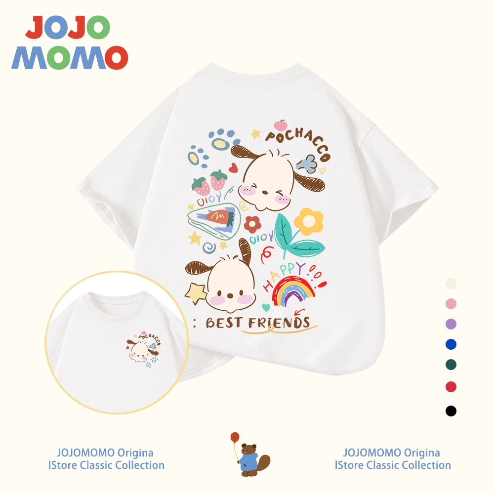 【ส่งในวันเดียวกัน】เสื้อยืดเด็ก สีขาว ลายโปชาช์ (Pochacco) น่ารัก ระบายอากาศดี ใส่สบาย สำหรับเด็ก 1-13 ปี แบบ Unisex
