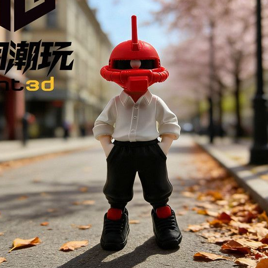 Red Comet Red Tie โบราณฤดูใบไม้ผลิสวมใส่ Dress Up Series 3D การพิมพ์รุ่นรูปที่ถอดออกได้