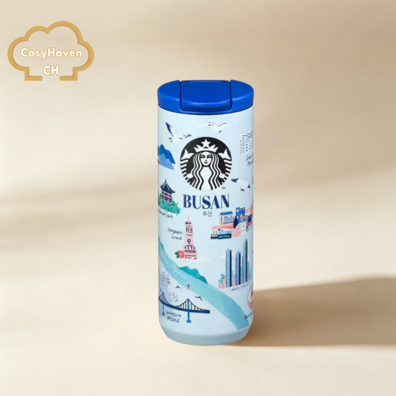 ถ้วยสตาร์บัคส์เกาหลี ประณีตและมีความหมายเมืองถ้วยที่ระลึกเชจูเกาะกยองจูโซลแก้วกราฟฟิตีฉนวนถ้วยสแตนเล