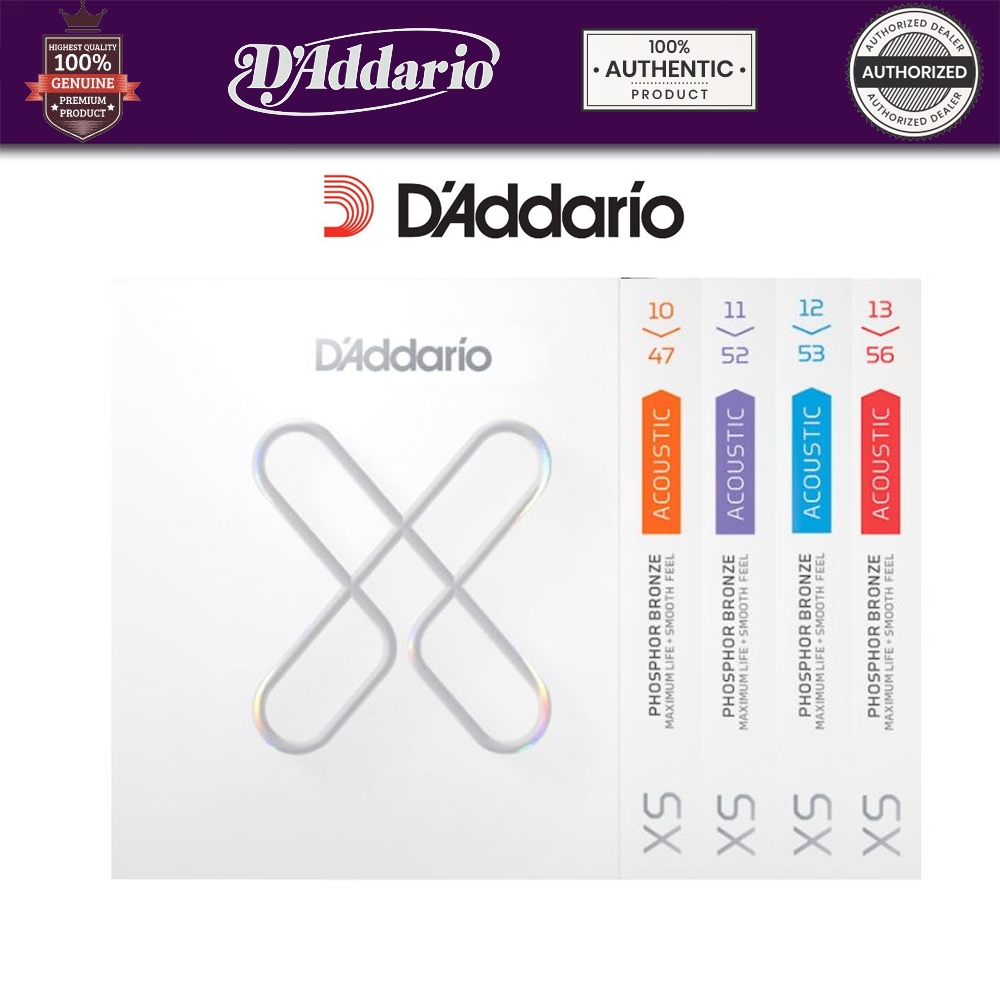 D'Addario XSAPB สายกีต้าร์โปร่งเคลือบกันสนิม D'Addario XSAPB Phosphor Bronze Acoustic Guitar เต่าแดง 1047 1152 1253