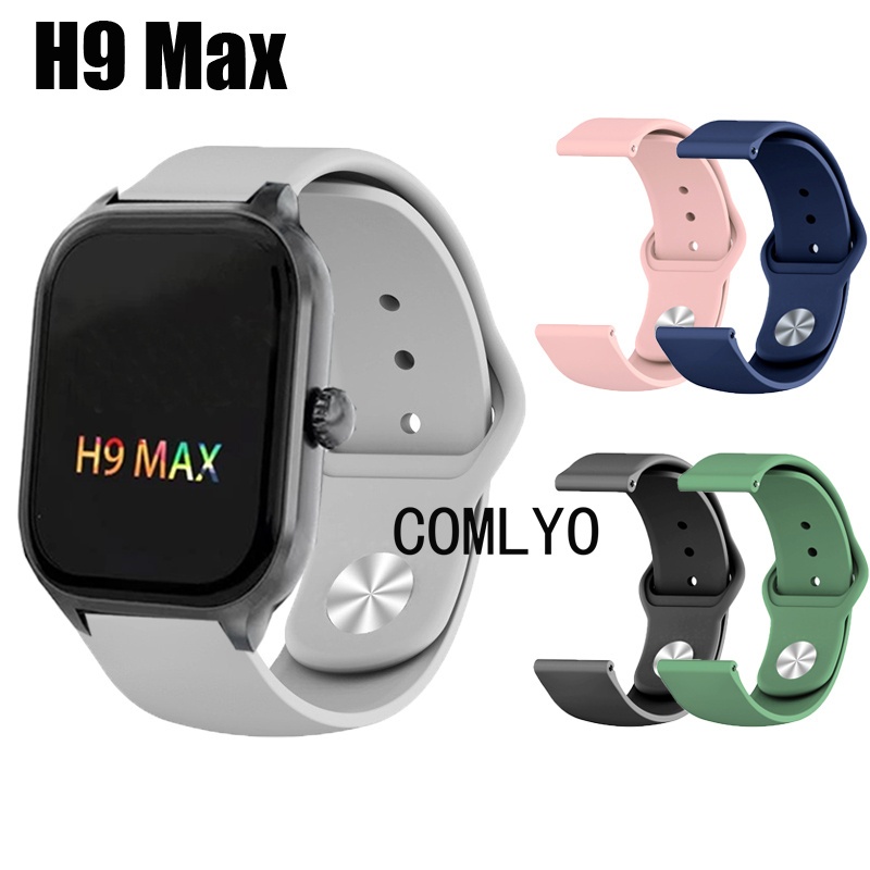 For H9 Max สูงสุด สายนาฬิกาสมาร์ทซิลิโคนกีฬาวงกลางแจ้งสายรัดข้อมือนุ่ม
