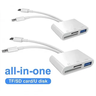 อะแดปเตอร์การ์ดรีดเดอร์ SD TF 3In1 สําหรับเครื่องอ่านการ์ด i&P 12 13 SD TF i-O-S 13 /Type-c
