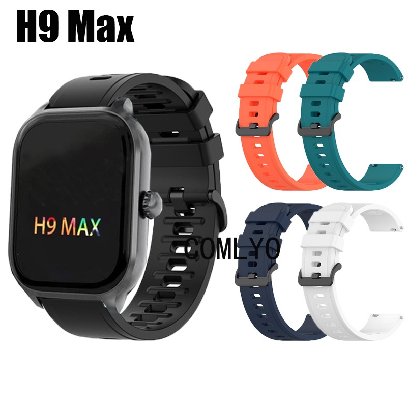 For H9 Max สูงสุด สายนาฬิกาสมาร์ทซิลิโคนกีฬาวงกลางแจ้งสายรัดข้อมือนุ่ม
