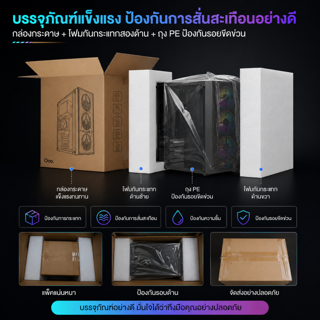 EXPOSE Computer case ATX/MATX/ITX PC Case ไฟ RGB สวยๆ พื้นที่ใหญ่สุด เย็นสุดเร็ว รับประกันสินค้า ราคา ถูกที่สุด ดีลบีเคเค แกลเลอรีภาพที่ 8