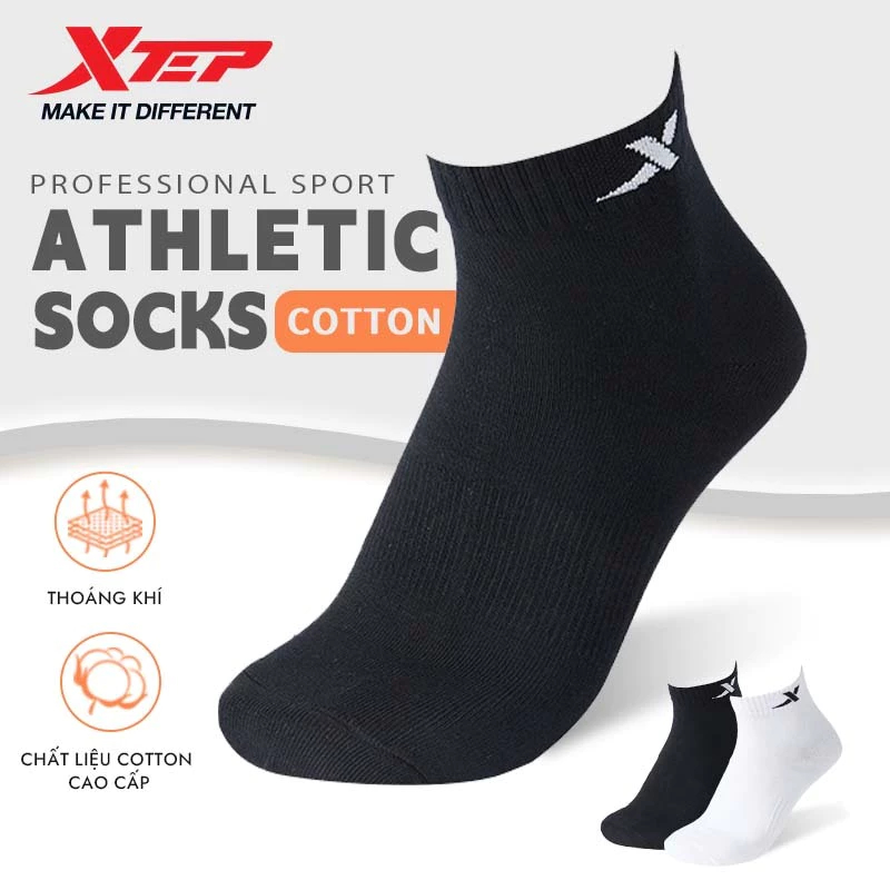 【xtep】Basic model | ถุงเท้าวิ่งฝึกมืออาชีพต้านเชื้อแบคทีเรียและกลิ่น 39-45