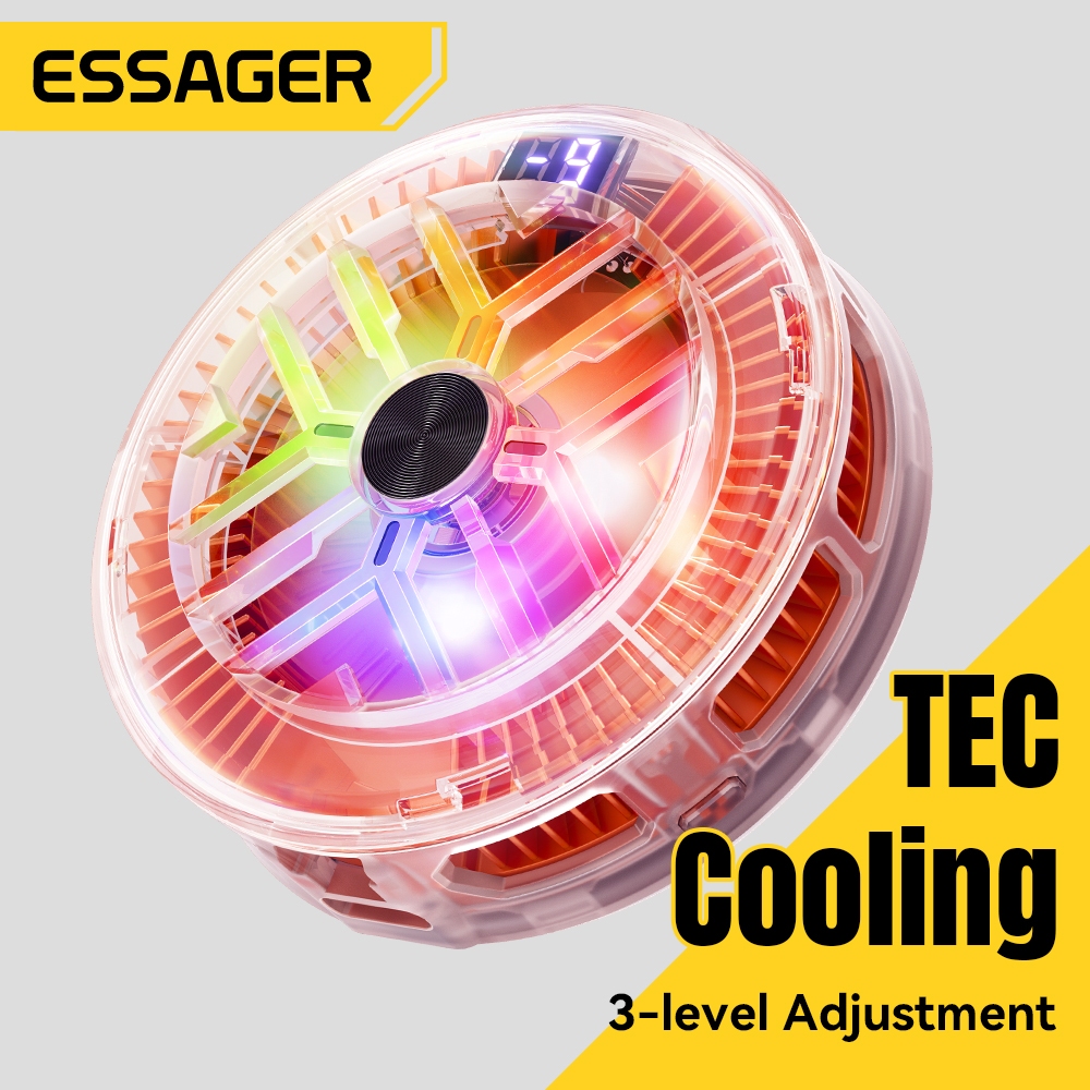 ESSAGER แม่เหล็กระบายความร้อนจอแสดงผลดิจิตอลอัจฉริยะควบคุมอุณหภูมิสามระดับสามารถเชื่อมต่อกับขาตั้งกล้องถ่ายทอดสดอุปกรณ์ทําความเย็นเฉพาะ