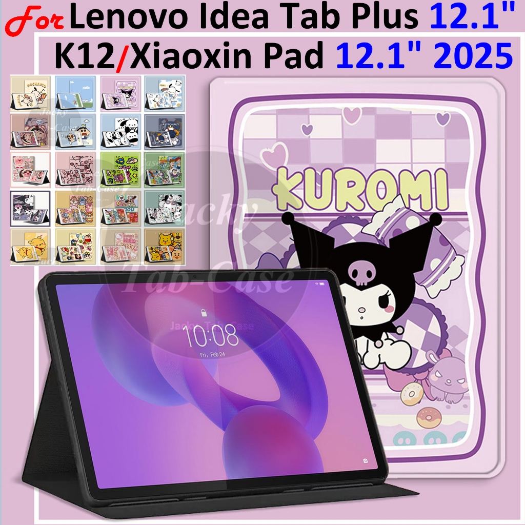 สําหรับ Lenovo Idea Tab Plus 12.1 "TB361FU แฟชั่นการ์ตูนรูปแบบ Flip Stand Cover XiaoXin Pad 12.1 นิ้