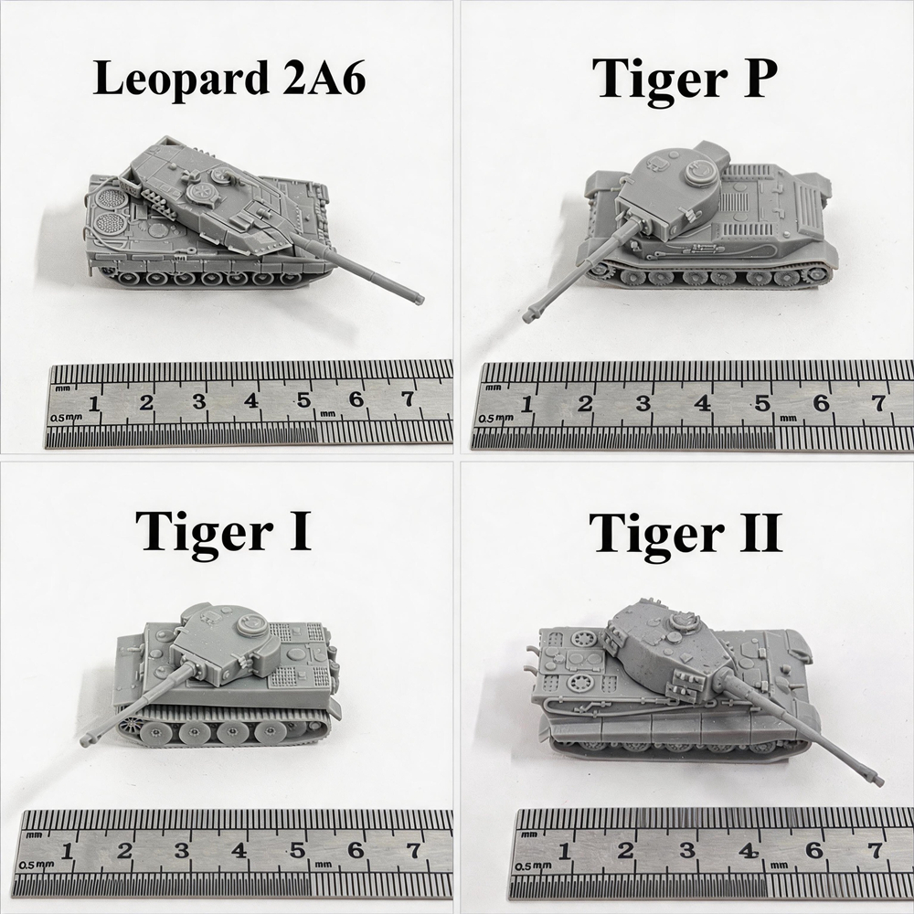 โมเดลถังขนาดเล็กขนาด 1/144,พิมพ์ 3D,เรซิน,ระบายสี,WWII รถถังต่อสู้หลักเยอรมัน, Panzer IV/Panther/Tiger I/Tiger II/StuG III/Jagdpanther