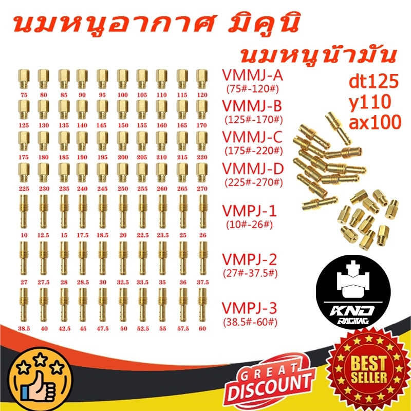 10/20 ชิ้น นมหนูอากาศ มิคูนิ/นมหนูน้ำมัน​ อย่างดี​ เกรด dt125 y110 rxz vm tm tmx  ax100  นมหนูอากาศ