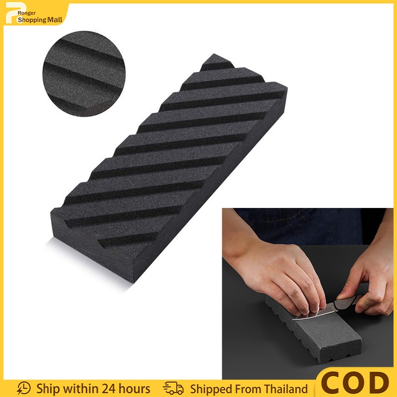 （COD）หินลับมีด 320 กริต สีดำ 180x60x25 มม. ลับคมสองด้าน คุณภาพมืออาชีพ สำหรับมีดทำครัวและมีดเดินป่า แ