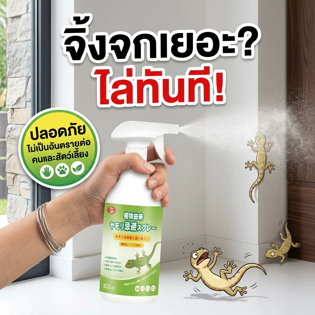 ฉีดเดียว ตุ๊กแกหนีหาย! OHH ไล่ตุ๊กแก ไล่จิ้งจก สเปรย์น้ำยาสมุนไพร 510ml ไร้สารเคมี 100%